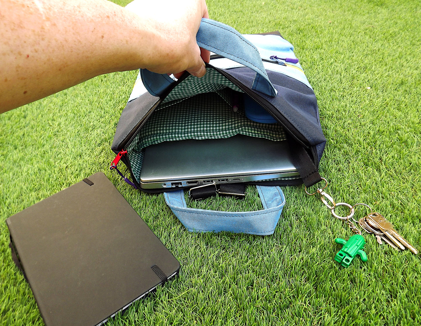 Sleek Black & Green Laptop Backpack – Secure, Padded & Travel-Ready