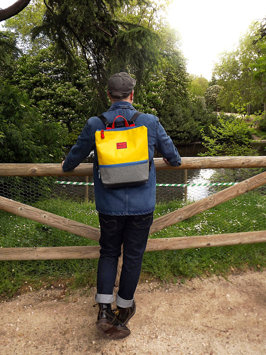 Sleek Yellow City Backpack Stylish Urban Bag for Daily Use