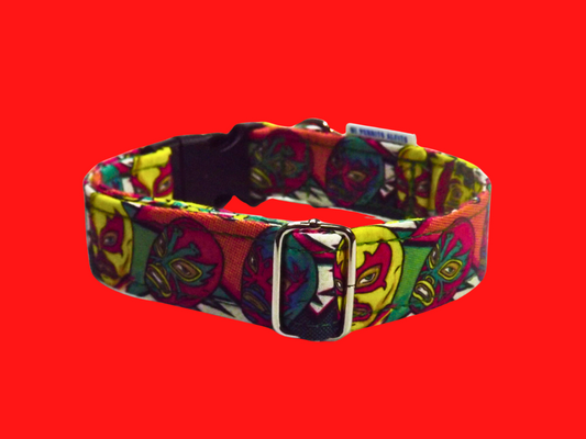 Luchador Mexicano, Adjustable Flat Dog Collar – Durable, Comfortable, and Stylish for Your Pet