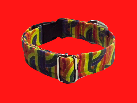 Rainbow Adjustable Flat Dog Collar – Durable, Comfortable, and Stylish for Your Pet