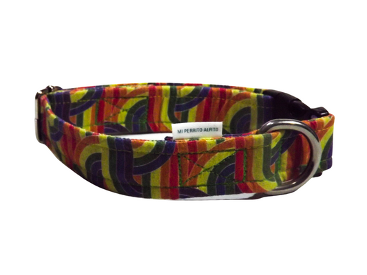Rainbow Adjustable Flat Dog Collar – Durable, Comfortable, and Stylish for Your Pet