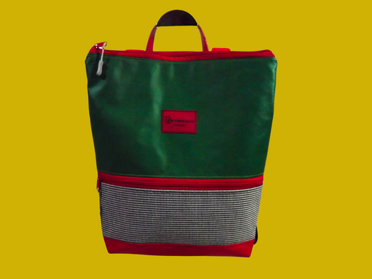 Green Backpack Crossbody bag with Adjustable Strap, Safety Pocket & Built-in Key Fob