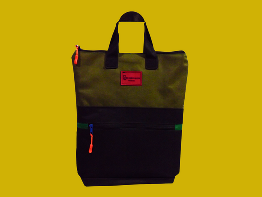 Green & Black Laptop Backpack with Adjustable Strap, Padded Laptop Pocket & Built-in Key