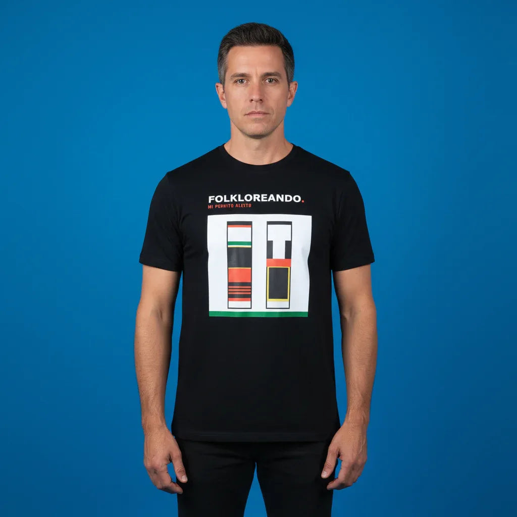 T-Shirt "Folkloreando" Classic Fit - camiseta, algodón, clásica, unisex, hombre, mujer - Mi Perrito Alfito