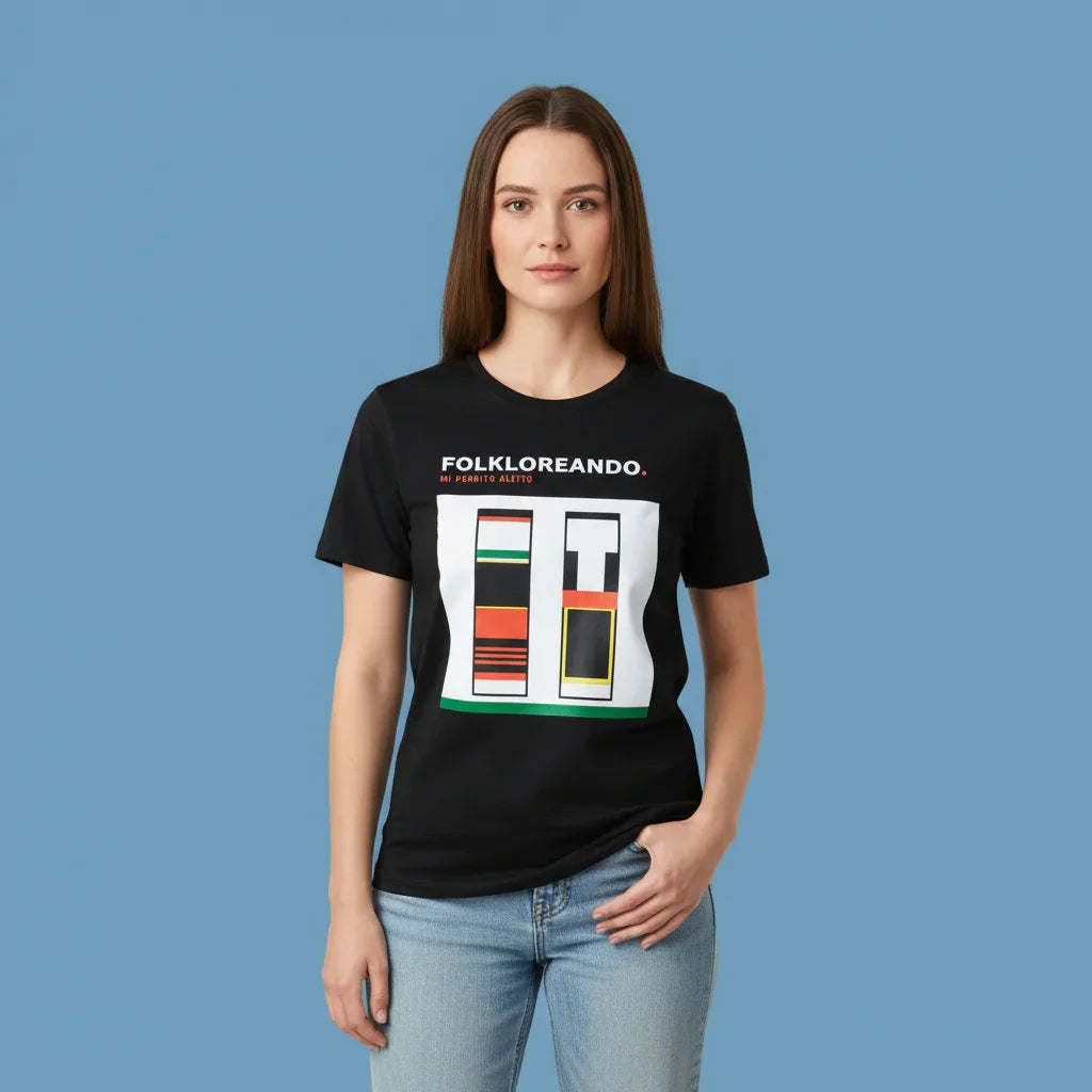 T-Shirt "Folkloreando" Classic Fit - camiseta, algodón, clásica, unisex, hombre, mujer - Mi Perrito Alfito