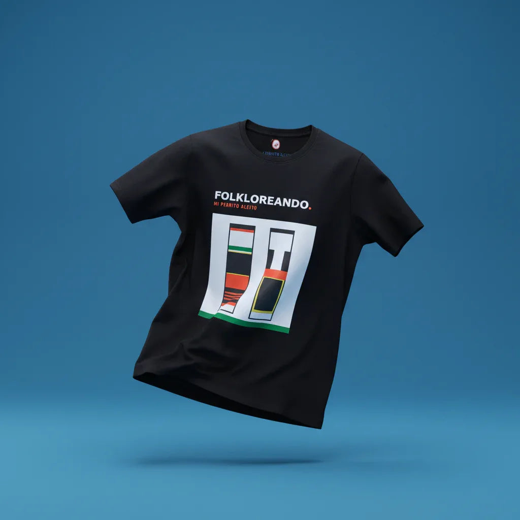 T-Shirt "Folkloreando" Classic Fit - camiseta, algodón, clásica, unisex, hombre, mujer - Mi Perrito Alfito
