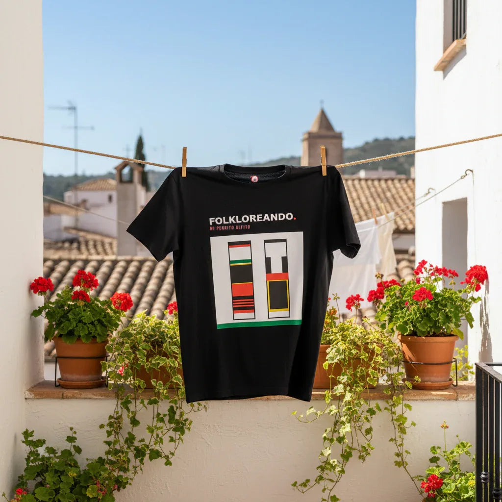 T-Shirt "Folkloreando" Classic Fit - camiseta, algodón, clásica, unisex, hombre, mujer - Mi Perrito Alfito