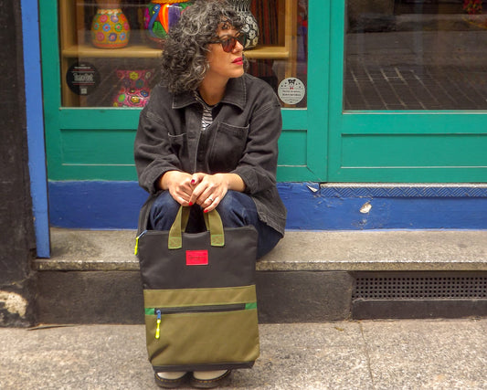 Sleek Black & Green Laptop Backpack – Secure, Padded & Travel-Ready