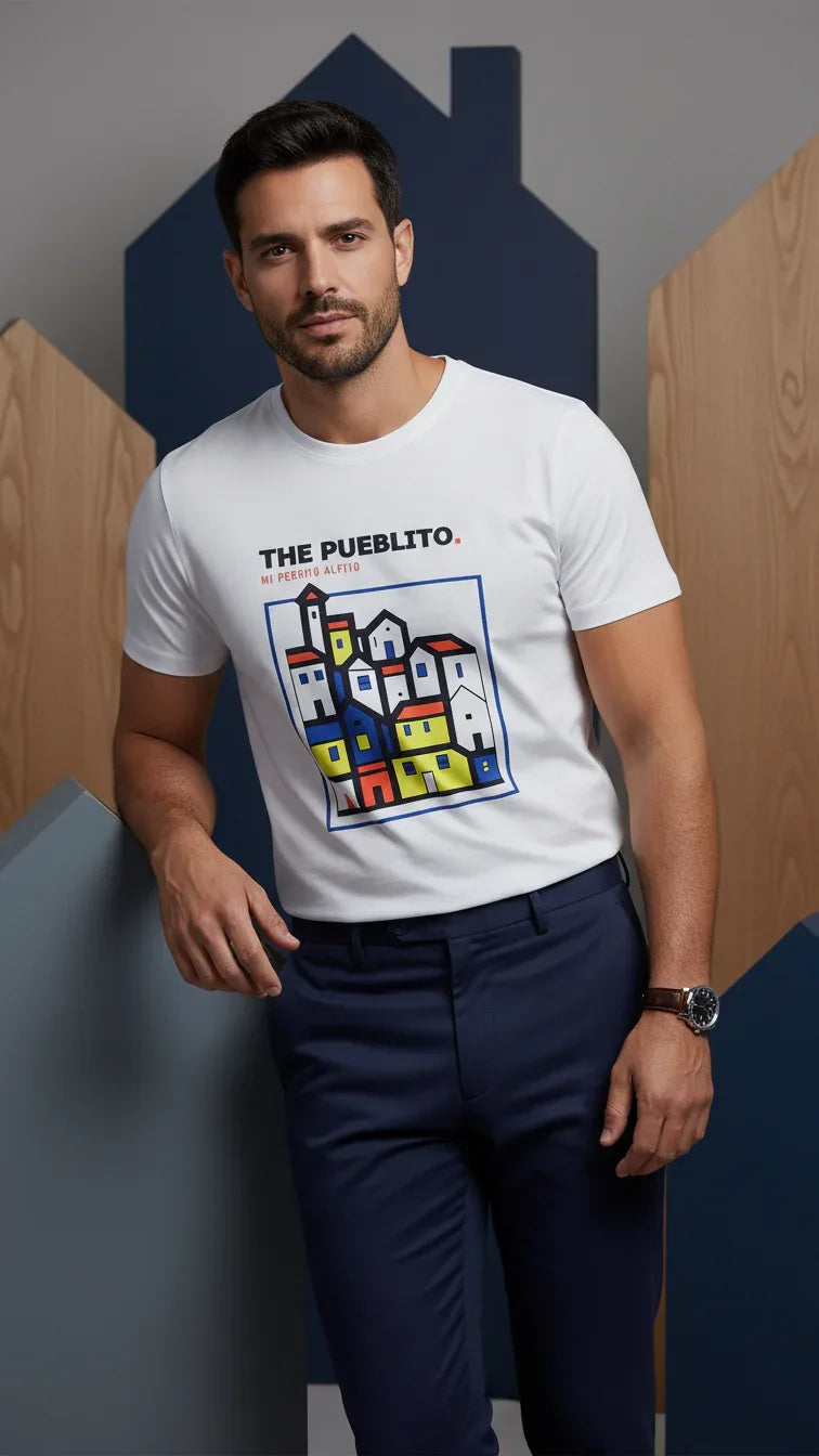 T-Shirt "The Pueblito" Classic Fit - camiseta, algodón, clásica, unisex, hombre, mujer - Mi Perrito Alfito
