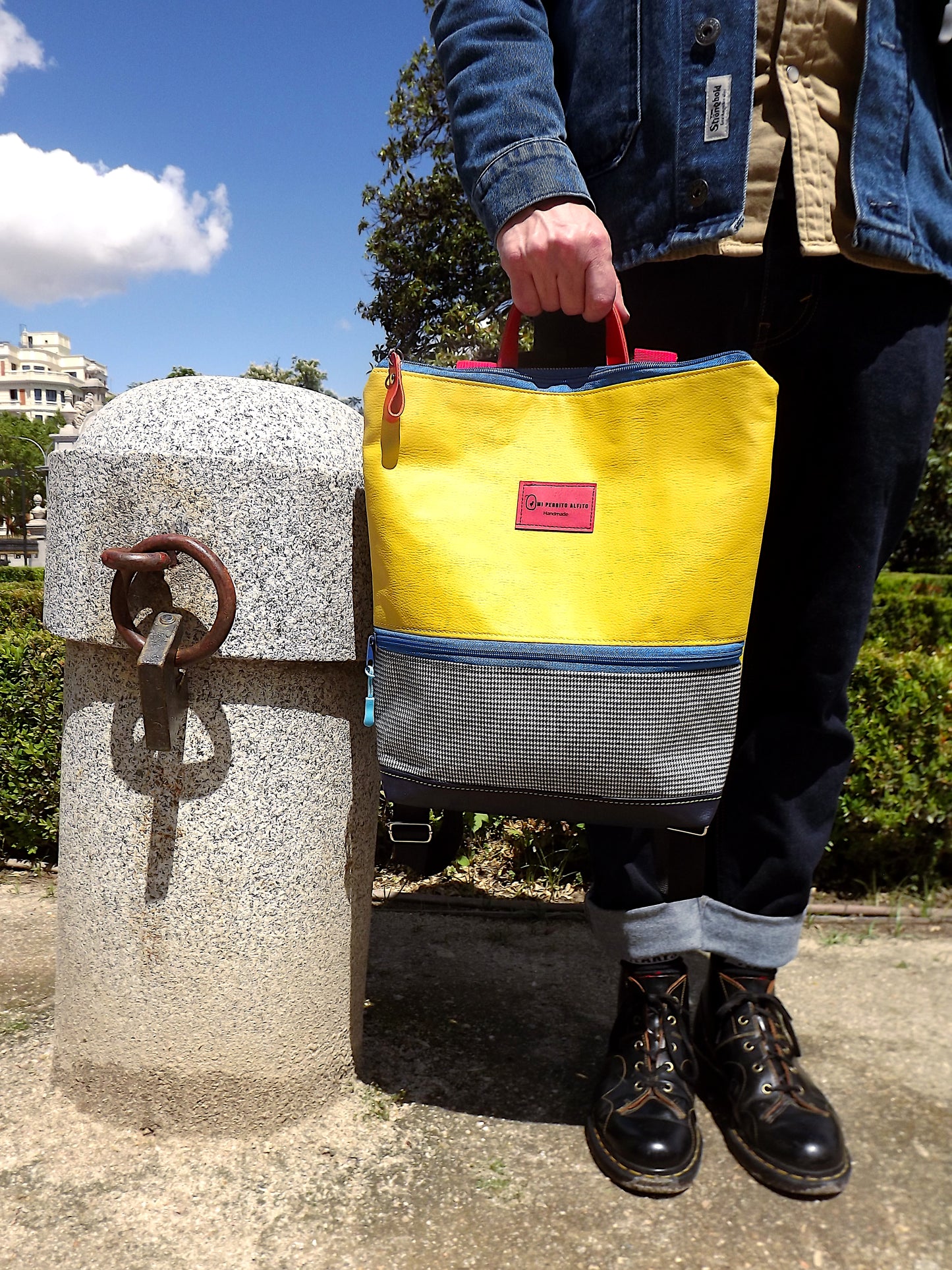 Sleek Yellow City Backpack  Stylish Urban Bag for Daily Use