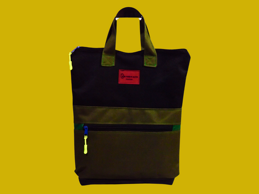 Black & Green Laptop Backpack with Adjustable Strap, Padded Laptop Pocket & Built-in Key Fob