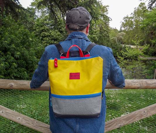 Sleek Yellow City Backpack  Stylish Urban Bag for Daily Use